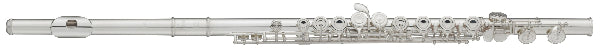 Flauta transversal Yamaha YFL222 plateada.