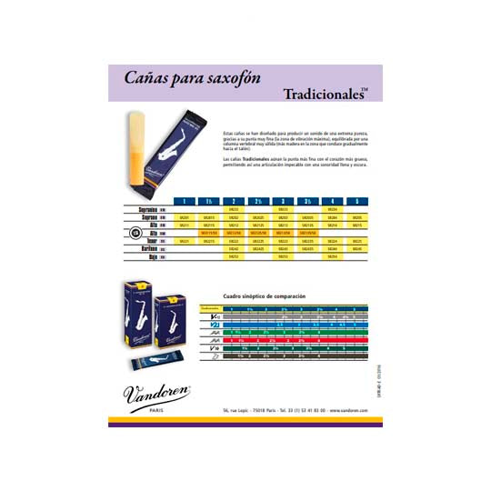 tabla comparativa vandoren tradicional 1